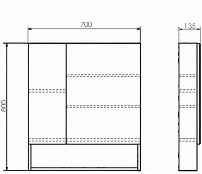Зеркальный шкаф Comforty Никосия 70 00-00008851 Дуб темный