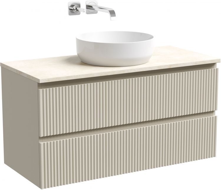 Тумба подвесная SANCOS Snob R, Beige Soft 995х445х500, под столешницу без отверстия под смеситель, цвет Kreman, SNR100CE