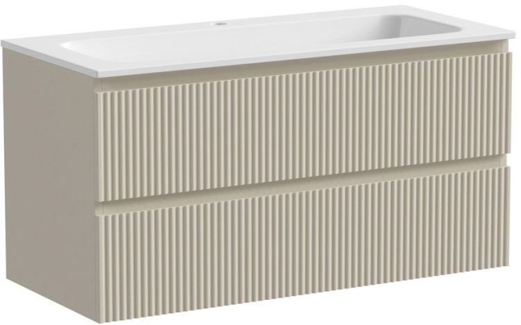 Тумба подвесная SANCOS Snob R, Beige Soft 995х445х500, под столешницу без отверстия под смеситель, цвет Kreman, SNR100CE