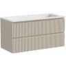 Тумба подвесная SANCOS Snob R, Beige Soft 995х445х500, под столешницу без отверстия под смеситель, цвет Kreman, SNR100CE