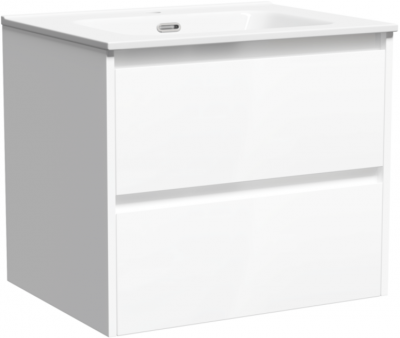 Тумба подвесная SANCOS под раковину Libra, белый глянец 590х450х500 мм, LB60W