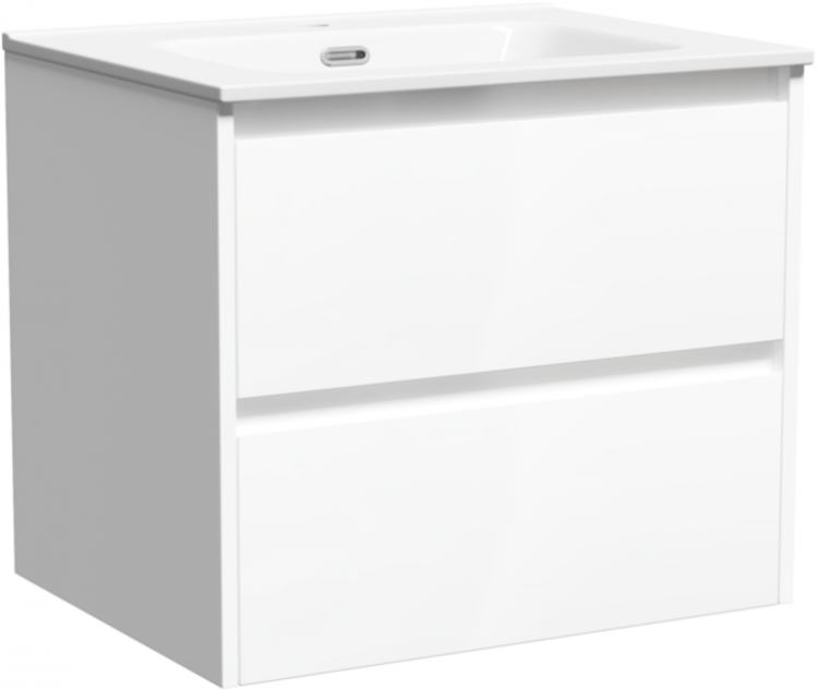Тумба подвесная SANCOS под раковину Libra, белый глянец 590х450х500 мм, LB60W