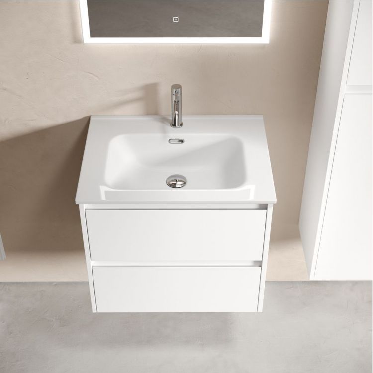 Тумба подвесная SANCOS под раковину Libra, белый глянец 590х450х500 мм, LB60W