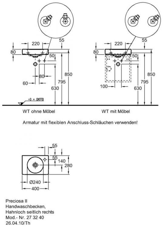 Раковина Keramag Preciosa II, 273240000