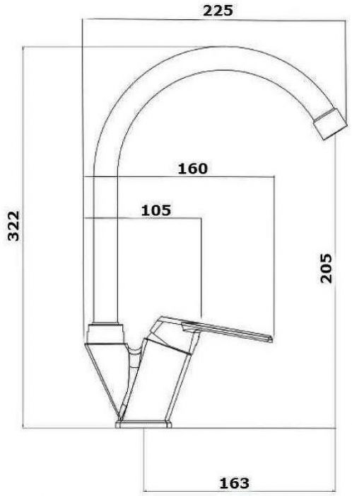 Смеситель для кухни Orange OneLife P02-000b Черный