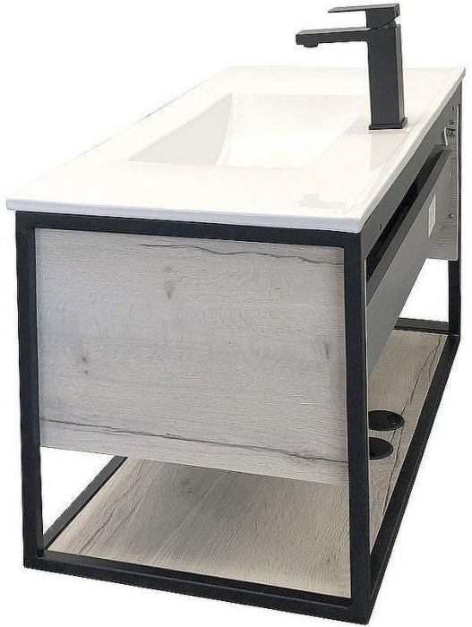Тумба с раковиной Comforty Бонн 90 00-00011781 подвесная Дуб дымчатый
