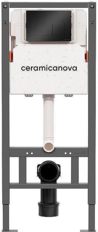 Инсталляция Ceramicanova Balance CN121002MB для унитаза с Черной матовой клавишей смыва