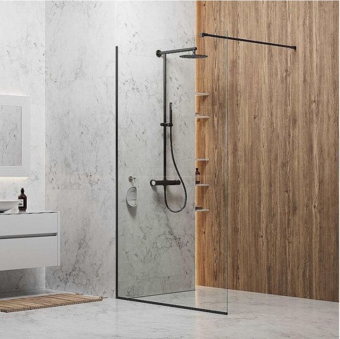 Душевая перегородка Berges Sky Black 140х200 064016 профиль Черный матовый стекло прозрачное