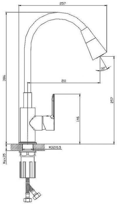 Смеситель для кухни Splenka S06.43.06 Черный матовый