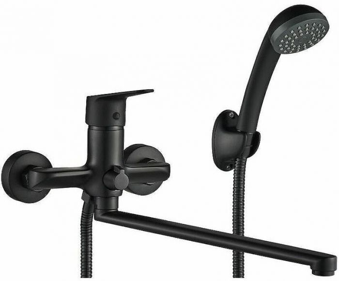 Смеситель для ванны WesnaArt Nova NOV03-320Black универсальный Черный матовый