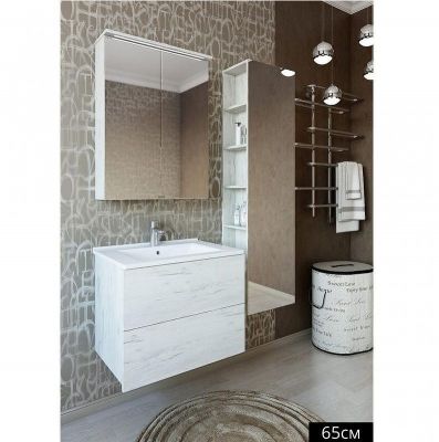 Шкаф пенал Sanflor Чикаго 40 R С000005818 Дуб крафт белый