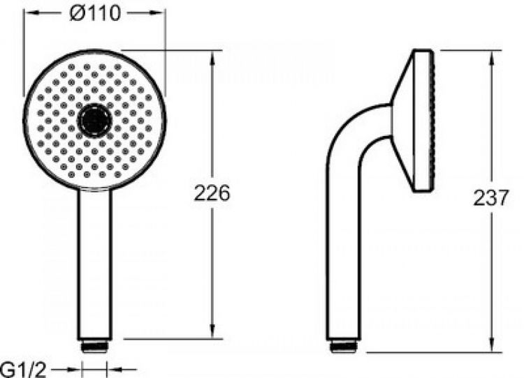 Ручной душ Jacob Delafon Nouvelle Vague E27796-BLE-CAT, синий/хром матовый