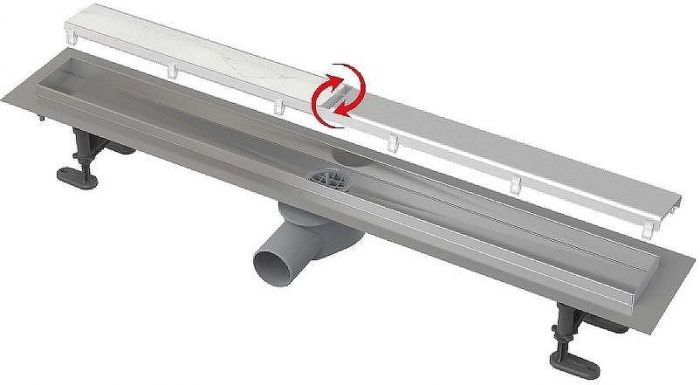 Душевой лоток Alcaplast Fit and Go AG071401750 (APZ13-DOUBLE9-750) с решеткой Хром / полая под плитку