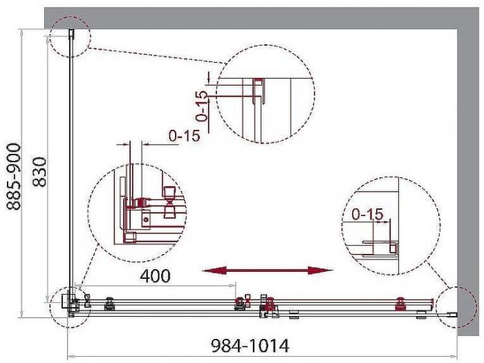 Душевой уголок BelBagno Acqua 100х90 ACQUA-AH-1-100/90-C-Cr профиль Хром стекло прозрачное