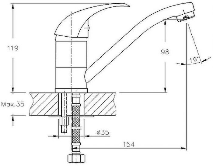 Смеситель для кухни Haiba HB4515 Хром