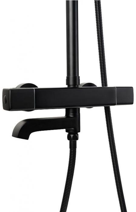 Душевая система FILARETE FL2050BL с термостатом цвет Черный матовый