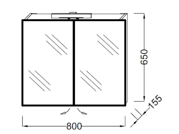 Зеркало-шкаф 80х65 Jacob Delafon Presquile EB928-J5