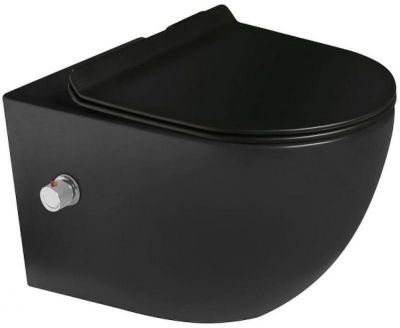 Унитаз биде SantiLine SL-5002MB-BD подвесной Черный матовый с сиденьем Микролифт