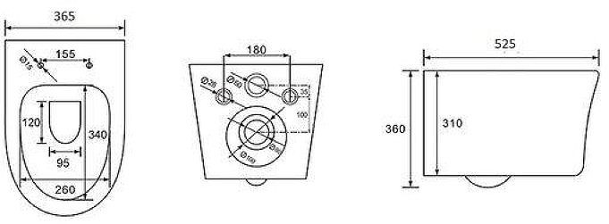Комплект унитаза с инсталляцией Aquatek Set Aquatek Ника-013 4в1 с сиденьем Микролифт и Белой клавишей смыва