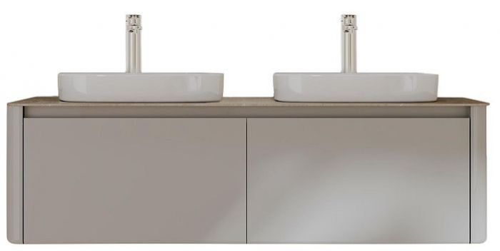 Тумба с раковиной Black&White Universe U915.1400-2 140 9151400-2 цвет Glossy light grey