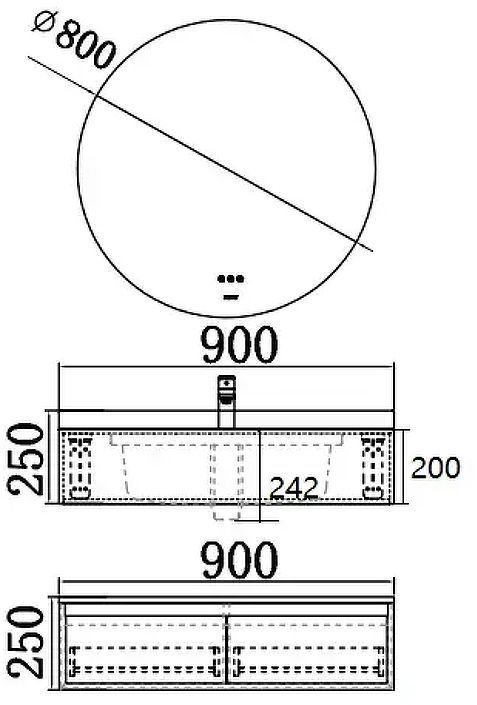 Тумба под раковину Arrow 90 ADGMD9G4035WF-DJA_1 цвет Хаки меламин
