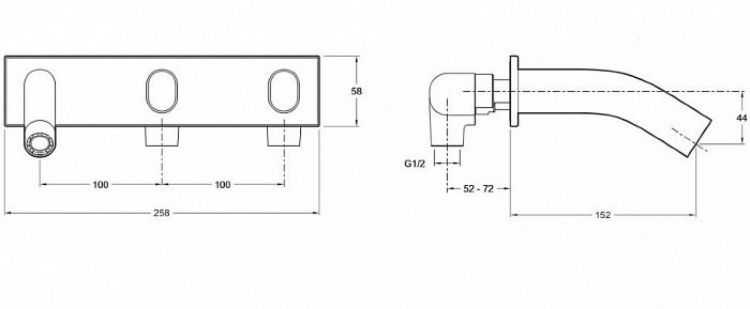 Смеситель для раковины настенный Jacob Delafon Talan E10087-CP