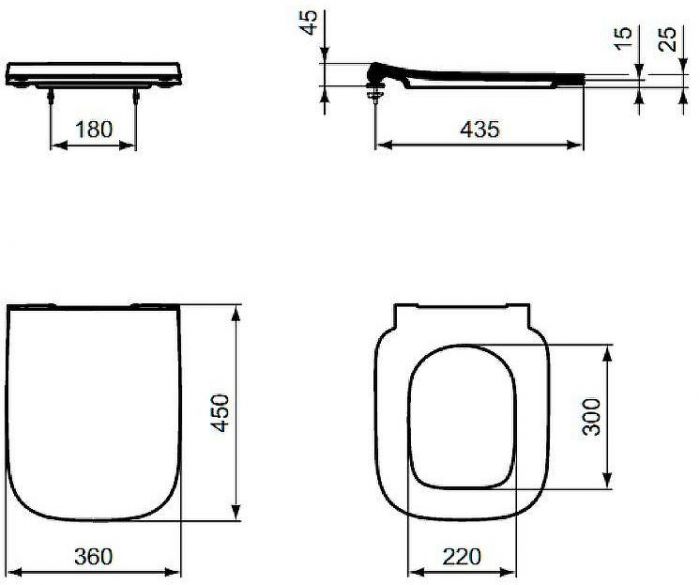 Комплект унитазов Ideal Standard Tesi TT00004 с сиденьем Микролифт