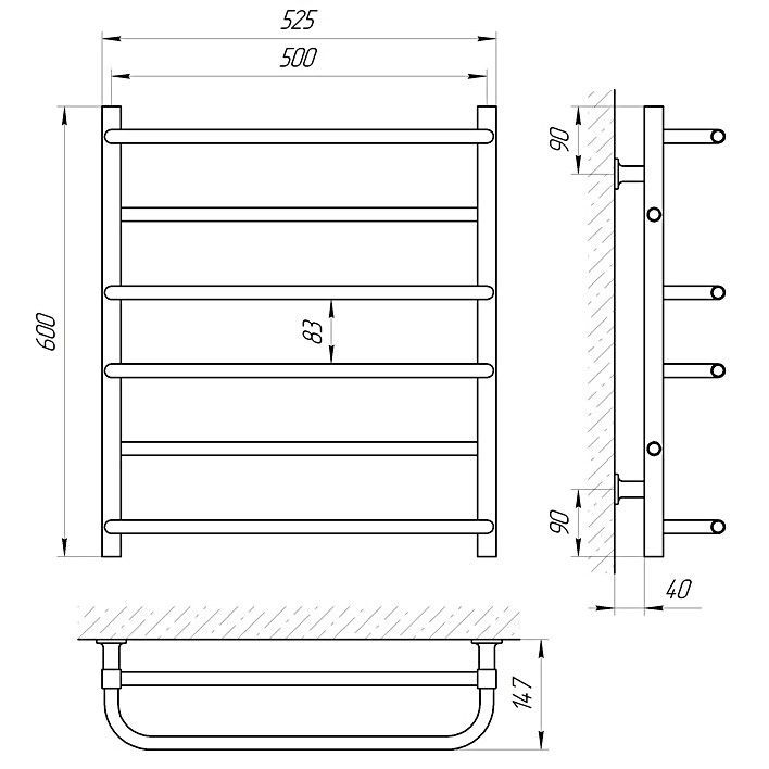 Полотенцесушитель электрический Laris Комфорт белый Полотенцесушитель электрический Laris Комфорт белый
