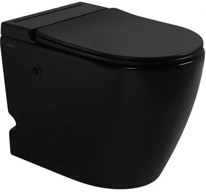 Унитаз Abber Bequem AC1115PMB приставной Черный матовый с сиденьем Микролифт