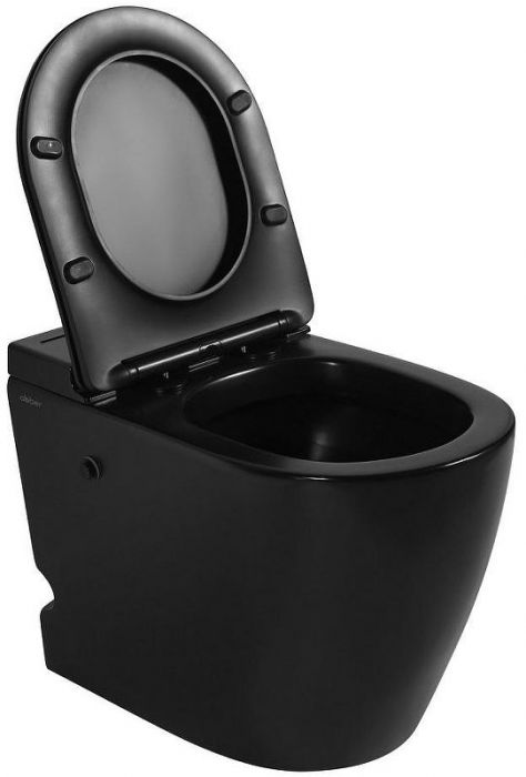 Унитаз Abber Bequem AC1115PMB приставной Черный матовый с сиденьем Микролифт