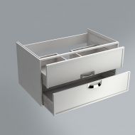 Тумба CANALETTO белая матовая 80см с 2 ящиками (подходит для раковин Buongiorno)