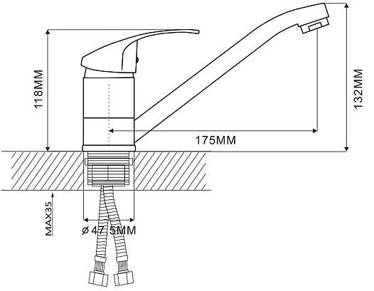 Смеситель для кухни Ekko E49021 цвет Хром