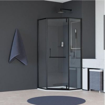 Душевой уголок RGW Hotel HO-084B 100х100 350608400-14 профиль Черный стекло прозрачное