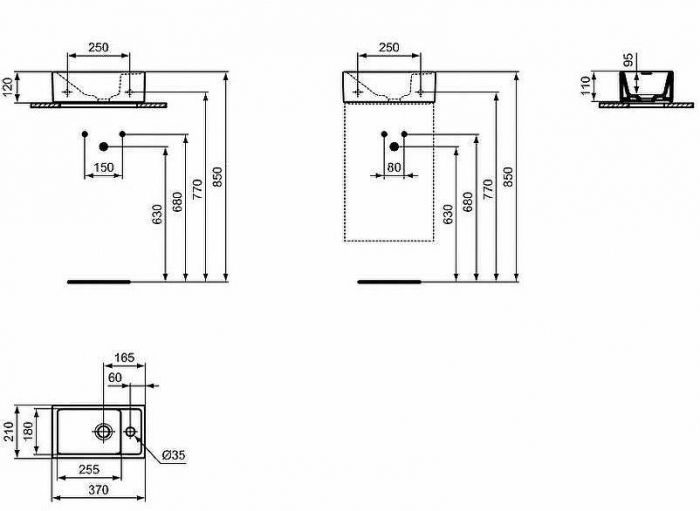 Раковина Ideal Standard Tempo 37 R E211201 Euro White