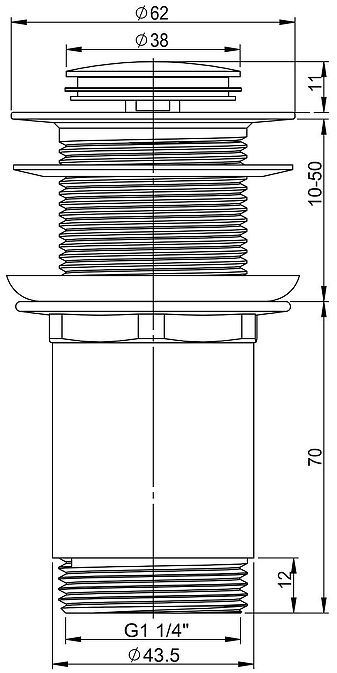 Донный клапан Wellsee Drainage System 182134000 click-clack цвет Хром