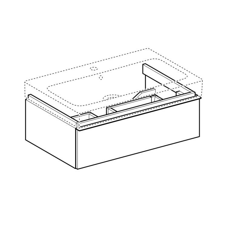 Тумба под раковину Geberit iCon, 74x48, белый глянец [840275000]