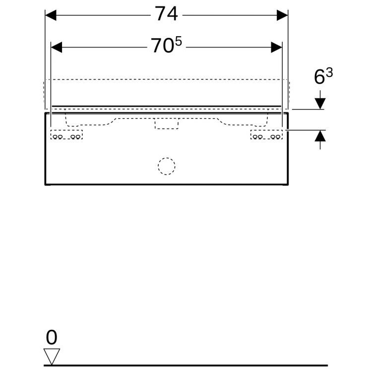 Тумба под раковину Geberit iCon, 74x48, белый глянец [840275000]