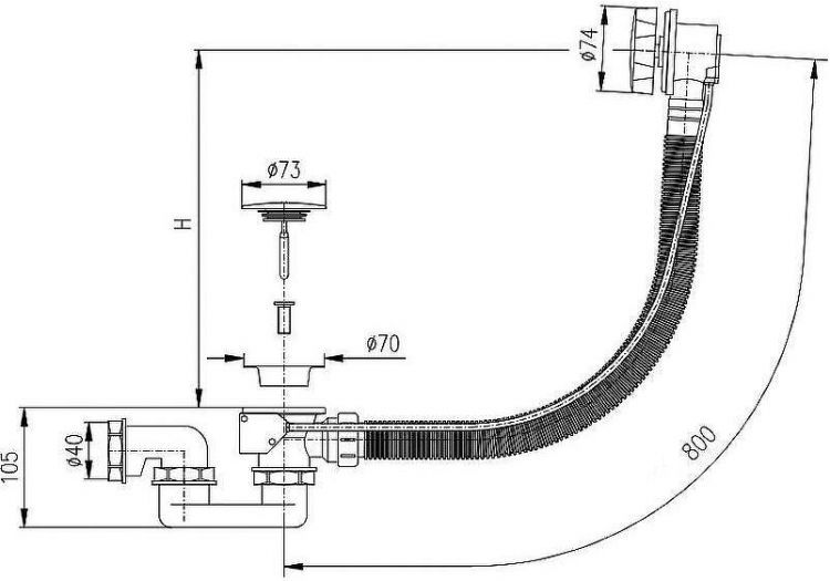 Слив-перелив Rav Slezak MD0471/80N полуавтомат Хром