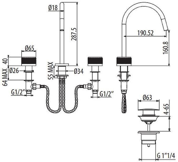 Смеситель для раковины Gattoni MD MD100/23C0 Хром