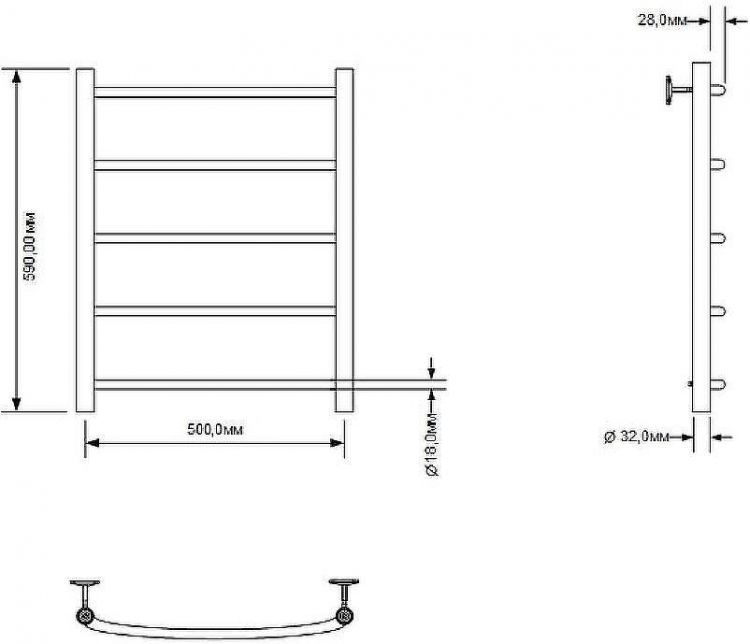 Водяной полотенцесушитель Aquanet Romeo 60x50 266724 Хром