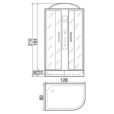 Душевая кабина River Nara 120/80/26 MT R Душевая кабина River Nara 120/80/26 MT R