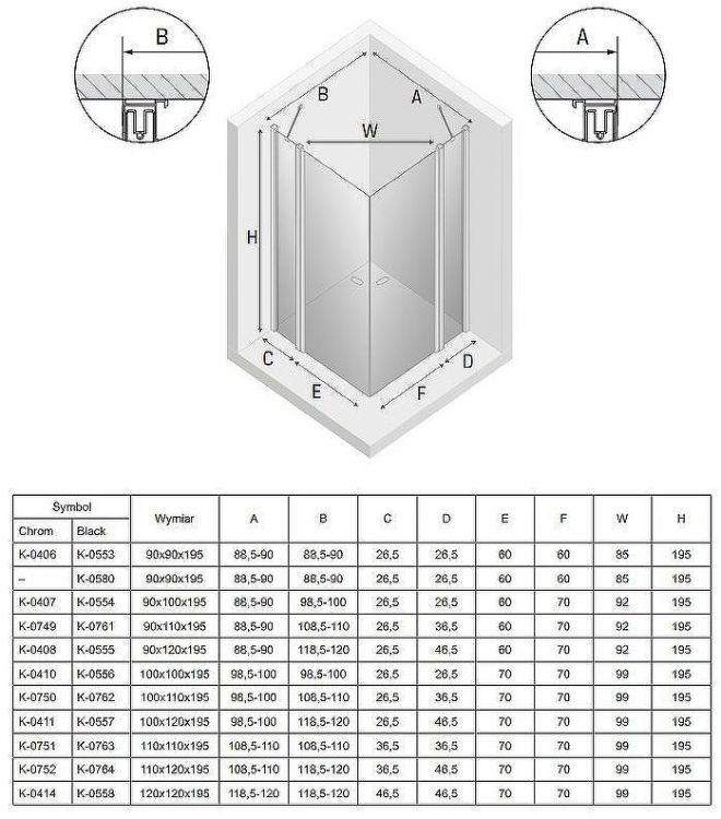 Душевой уголок New Trendy New Soleo Chrome 90х90 K-0406 профиль Хром стекло прозрачное