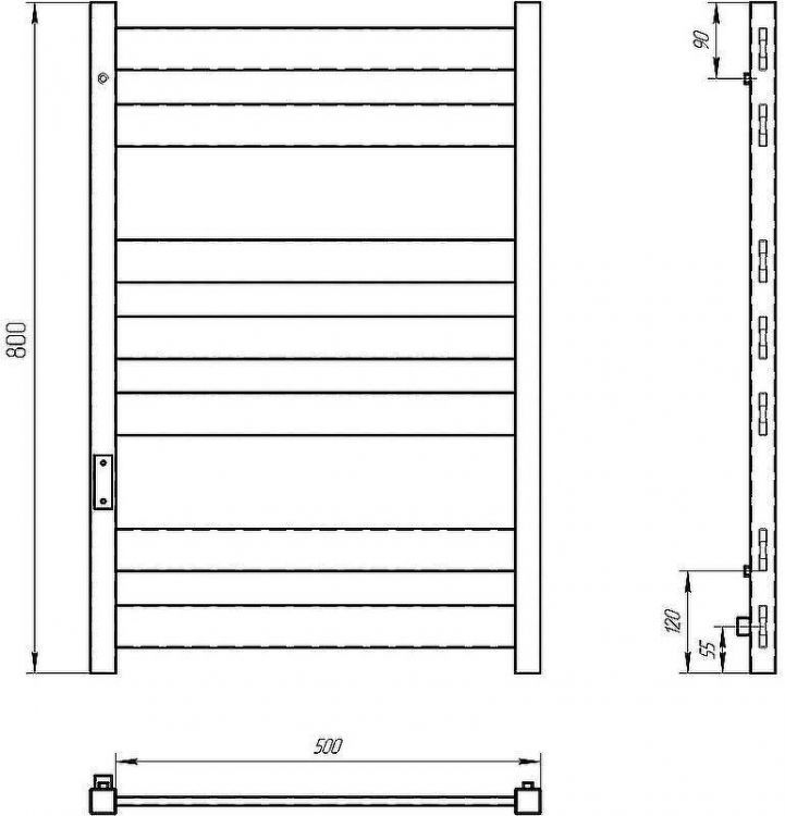 Электрический полотенцесушитель Laris Гефест ЧКЧ П7 500х800 R 73207617 Черный муар