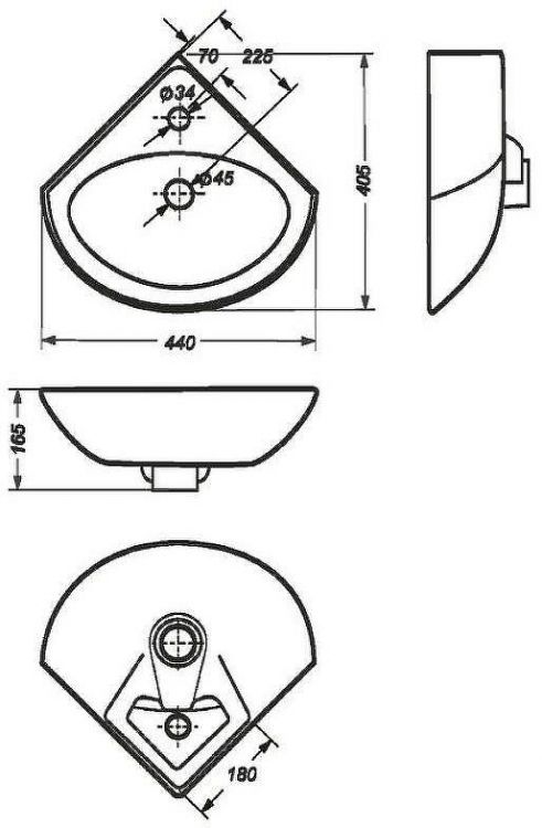 Раковина Style Line Sanita Веер 45 ЛС-00000166 Белая Раковина Style Line Sanita Веер 45 ЛС-00000166 Белая