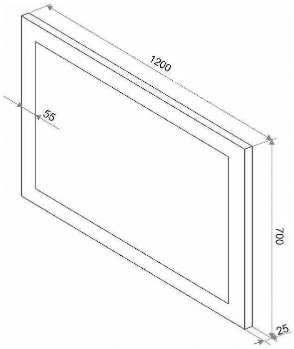 Зеркало Art&Max Soli AM-Sol-1200-700-DS-F-H с подсветкой с сенсорным выключателем