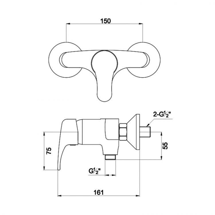 Смеситель для душевой кабины Timo Сlassic 0047Y chrome