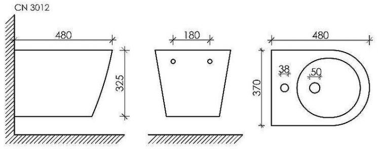 Биде Ceramicanova Forma CN3012 подвесное Белое Биде Ceramicanova Forma CN3012 подвесное Белое