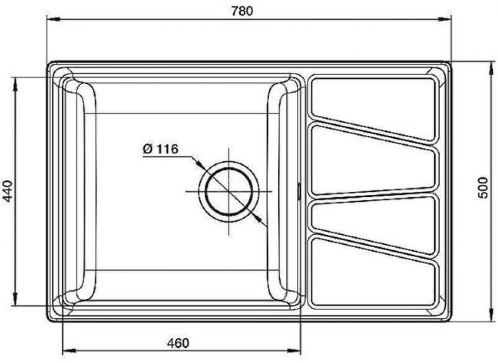 Кухонная мойка GranFest Vertex GF-V-780L Графит