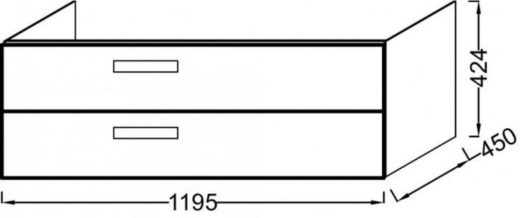 Тумба под раковину Jacob Delafon Rythmik 120 см EB1305-442, серый антрацит лак Тумба под раковину Jacob Delafon Rythmik 120 см EB1305-442, серый антрацит лак