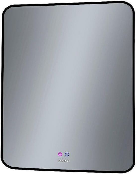 Зеркало Grossman Elegans-норма Black 70 1770802 с подсветкой Черное с сенсорным выключателем и подогревом
